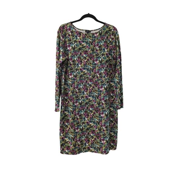 J. Jill Dresses & Skirts - J Jill Wearever Collection Multicolor Floral Long Sleeve Dress Womens Size M
